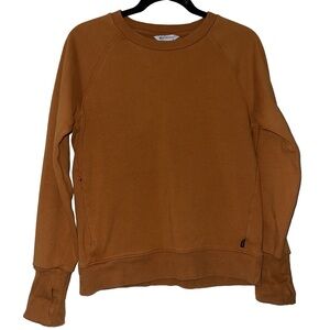 Athleta Triumph Crewneck Sweatshirt Cattail Brown Gold Athleisure Size Small S